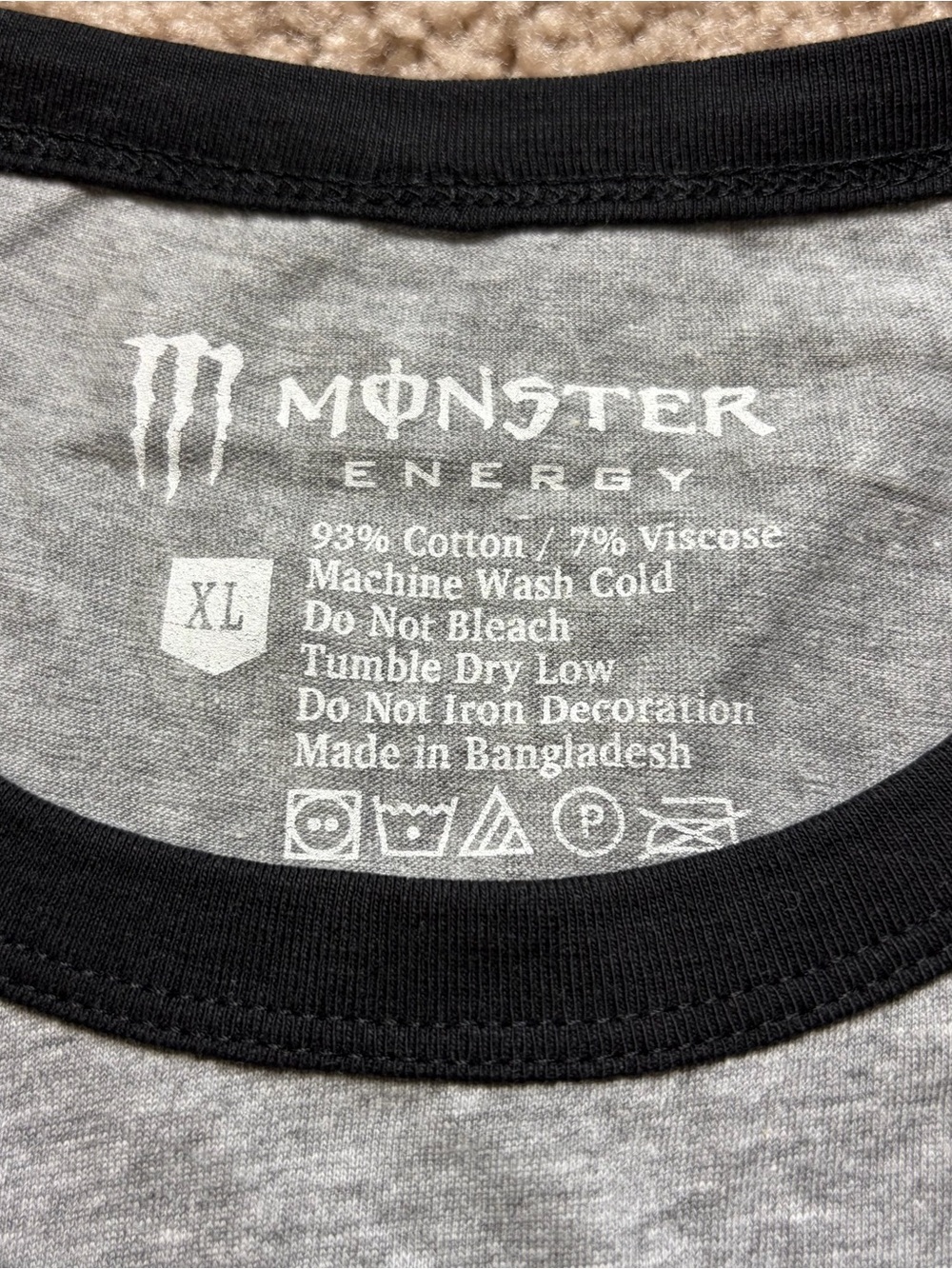 Monster Energy Adult Raglan Shirt - Picture 3 of 5